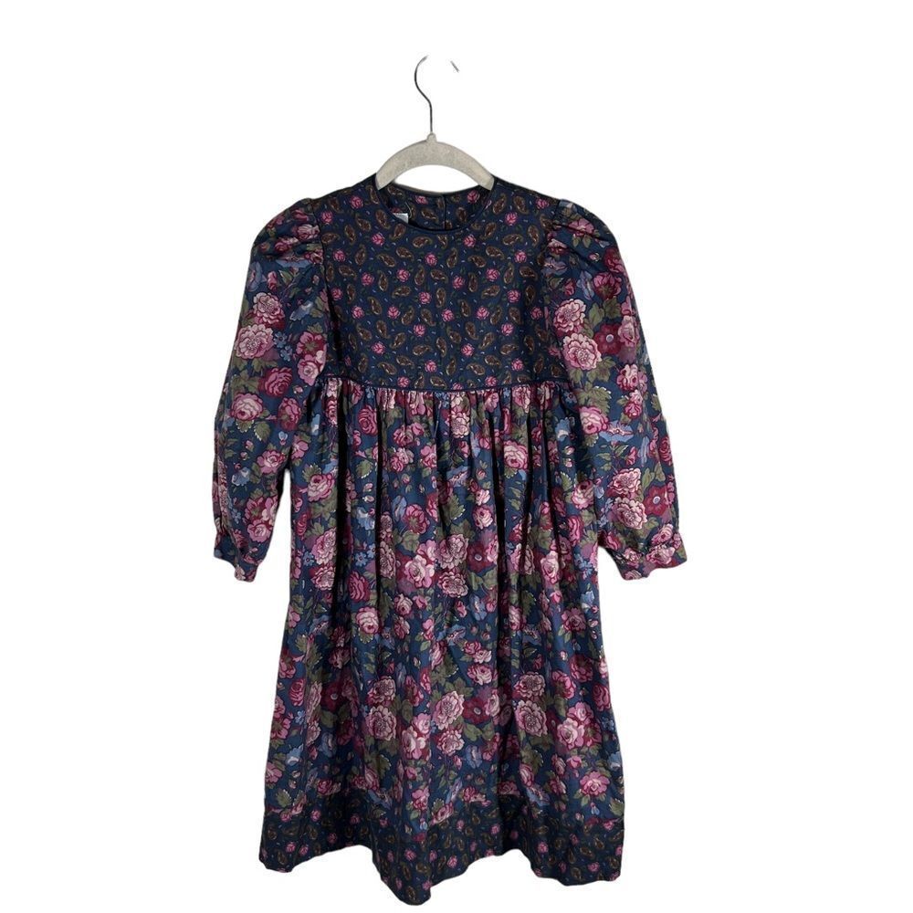 Vintage 1980’s 1990’s Laura Ashley Purple Floral Paisley Prairie Dress